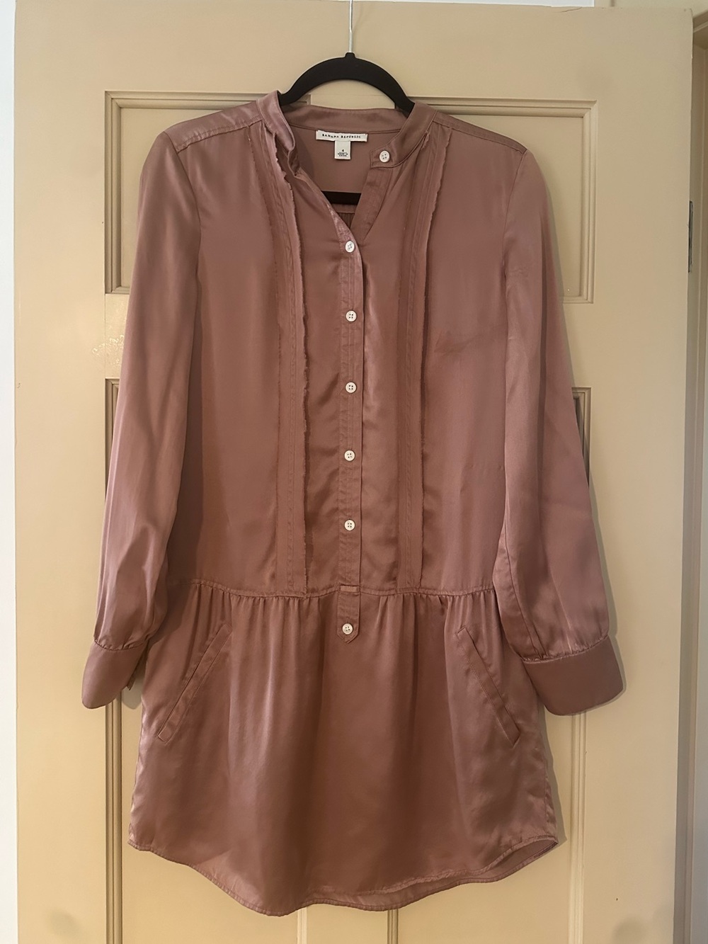 Banana Republic Rose Mauve Banana silk shirt dress